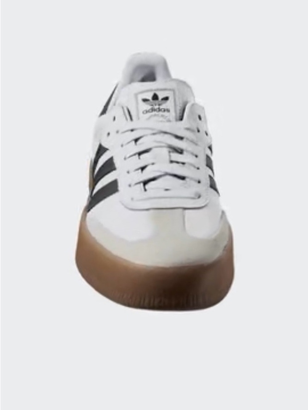 adidas White Black Low-Profile Sneakers with Gum Sole